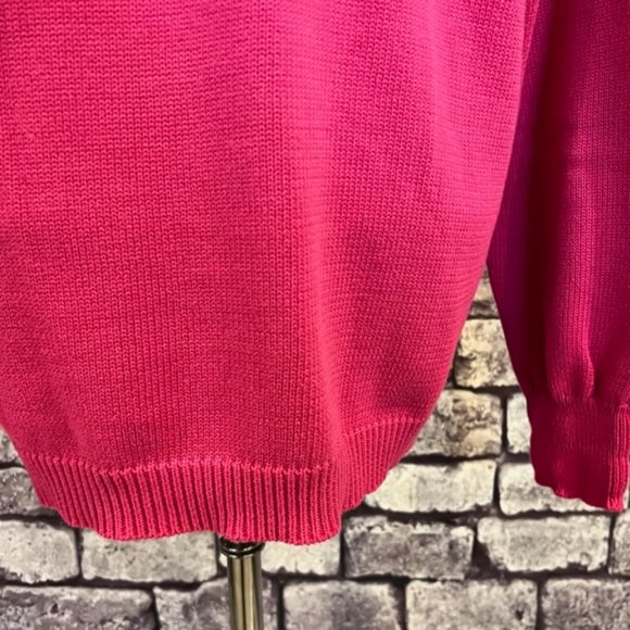 Izod Pink, White & Gray V-Neck Long Sleeve Argyle Front Pullover Sweater Size XL - Picture 7 of 9